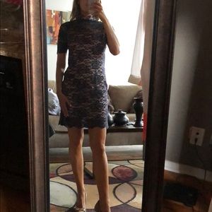 Navy and pink Asian inspired dress